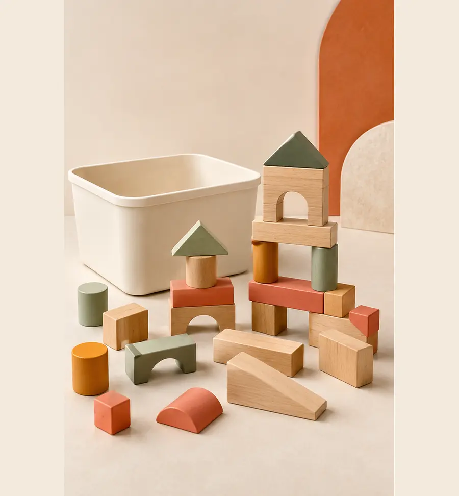 BuildMind 80-piece Wooden Block Set
