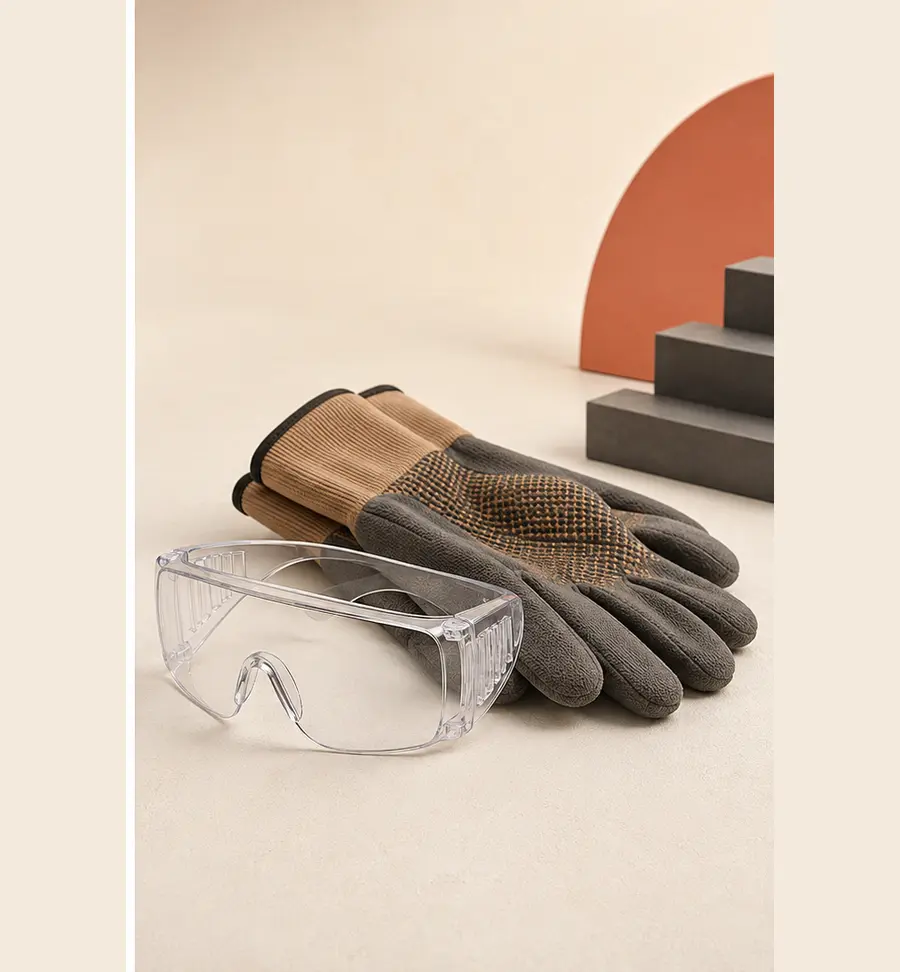 SafeSight Protective Goggles & Work Gloves Set